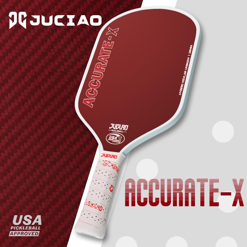 JUCIAO Hybrid Kevlar Carbon Fiber Pickleball Paddles, USAPA