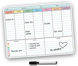 Ímã De Geladeira Porta Recados Anotações Planner Com Canetaa