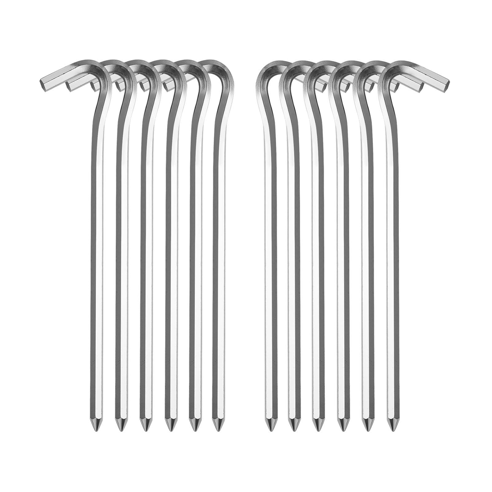 12 Stück Zeltheringe,heringe Zelt,Lange und robuste Erdnägel für Harte Böden und normalen,ideal für Garten,Camping, Angeln und Zelten