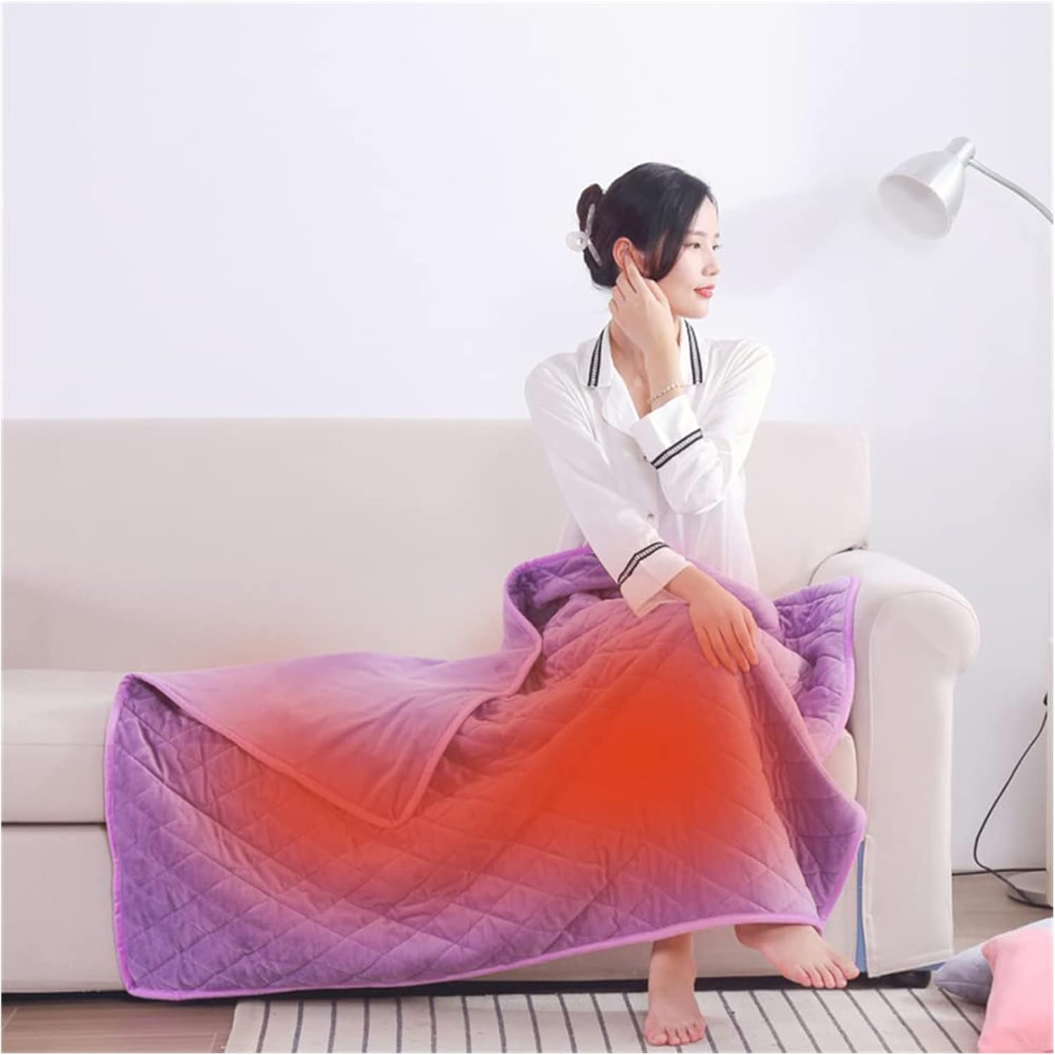 USB Heated Throw Blanket with Auto Shut Off,140x100cm