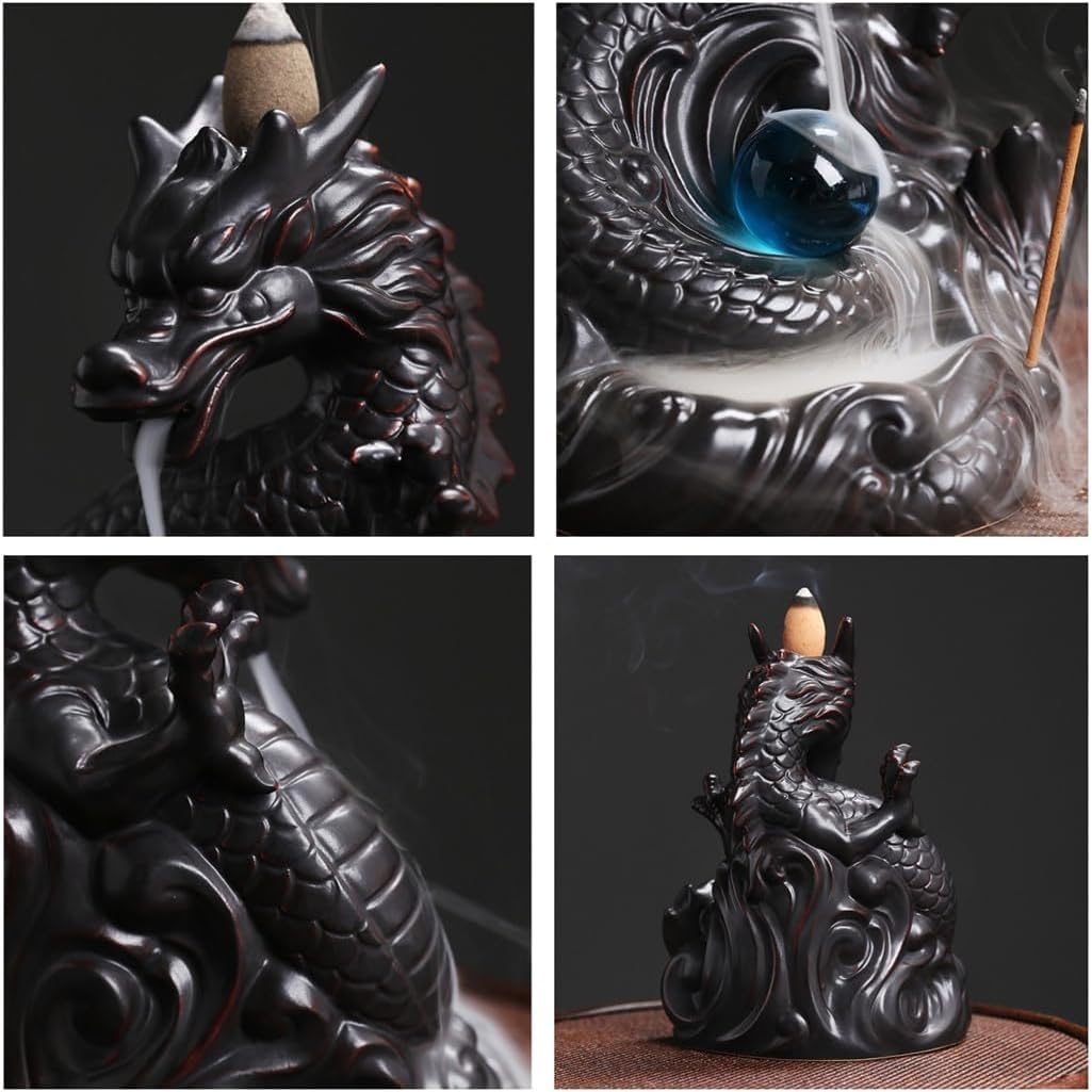 Amazon｜お香立て 香炉 逆流香炉 龍 線香立て 倒流香 お香たて 渦巻き