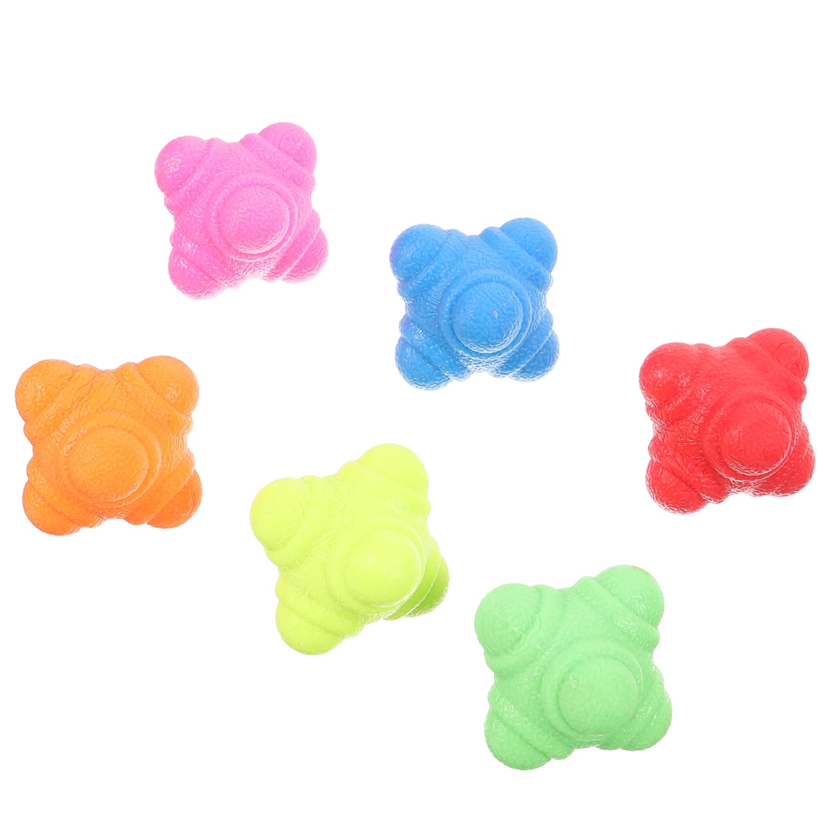 DECHOUS 6pcs Hexagonal Reaction Training Balls Fitness Balls for Women Goalkeeper Training TPR Material Bright Green