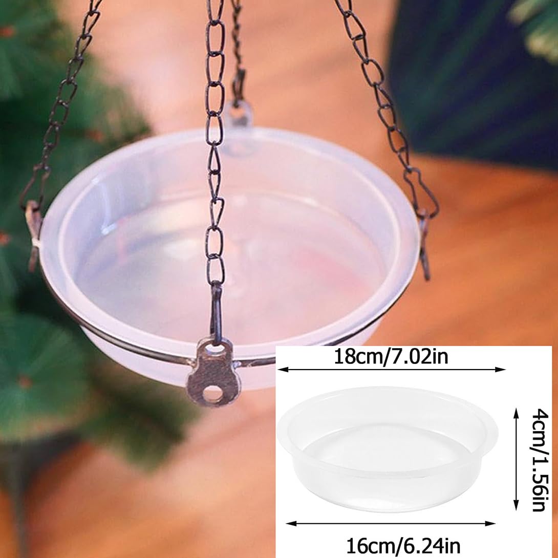 Cuencos de plástico transparente para comedero de pájaros, 2/4/10 paquetes de 18 cm, resistente a la intemperie, bandeja de semillas de agua de repuesto para pájaros silvestres, estación de