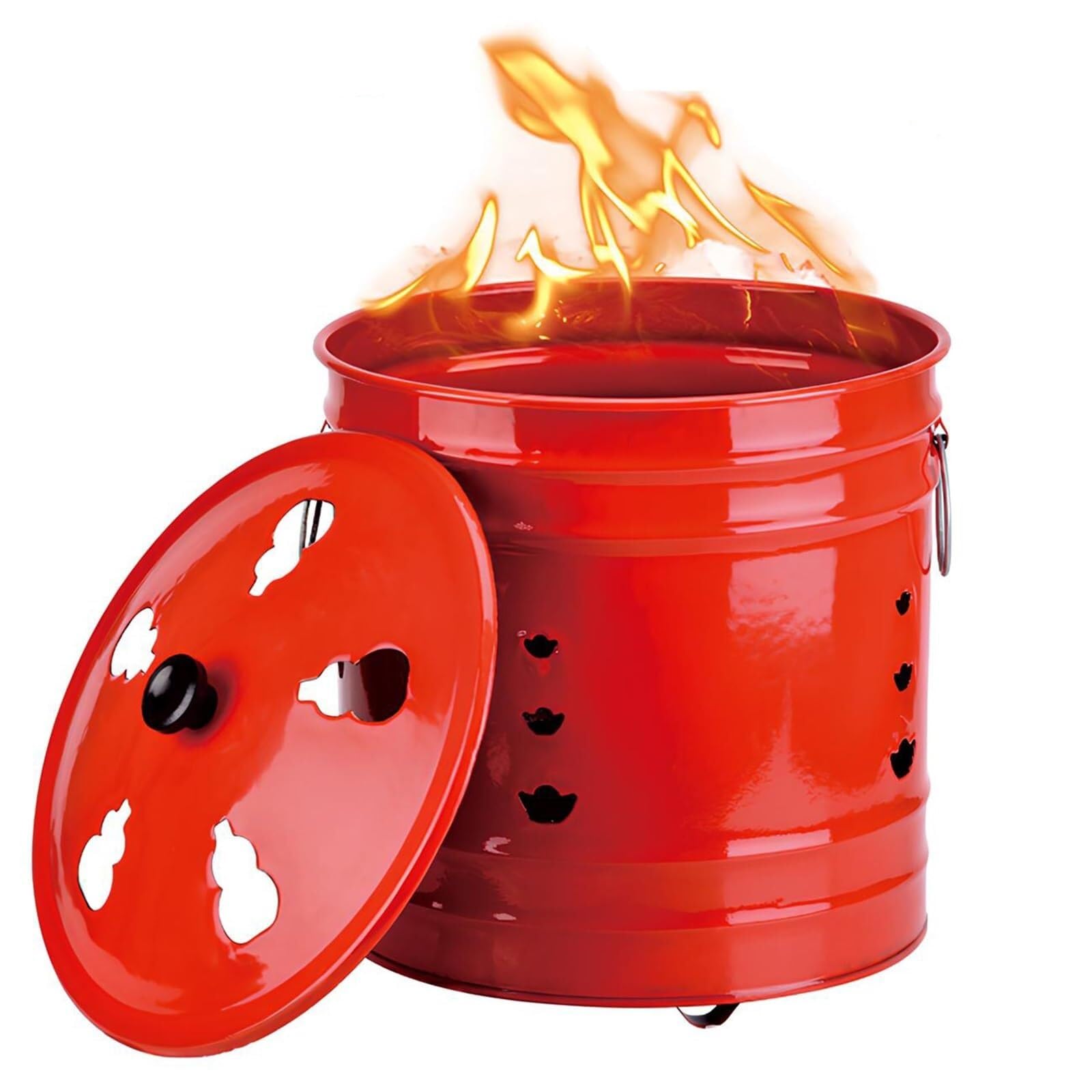 Genérico Barril de Metal para Quemar Basura, para Exteriores, incinerador (29 x 29 cm)