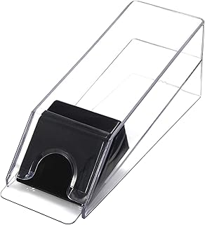 Deluxe 4 Deck Blackjack Dealing Shoe, Transparent Blackjack Dealer Shoe w/ 4 Decks of Playing Cards Casino Poker Dealer Casino Game Table Accessory