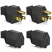 Vista 16 de ELEGRP Conector de repuesto de extremos de cable de extensión de hoja recta, 15 amperios, 125 voltios, NEMA 5-15P, 2 polos y 3 cables, conexión a