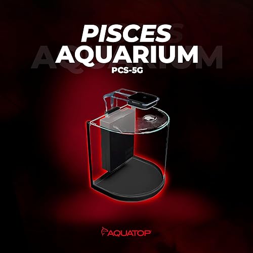 Miniatura 9 de Aquatop Piscis - Acuario de cristal en forma de bala, 5 galones, 53 GPH - Kit de nano acuario, para peceras de sal y agua dulce, luz LED sensible al