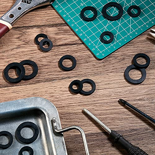24 Stück Gummischlauchringe, Dichtungsringe für Wasserhahn, O-Ring, Gummi, Duschschlauch-Unterlegscheibe, 1/2 Zoll, 3/4 Zoll, 30 mm (1,18 Zoll) OD 20 mm (0,8 Zoll) ID, Schwarz