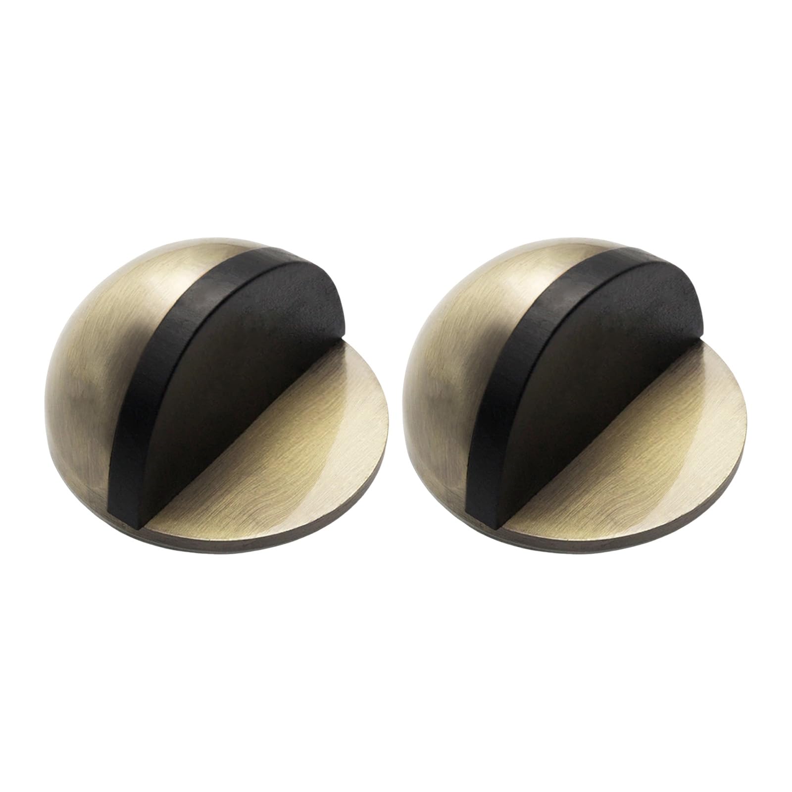 CZXCV 2 PCS Self Adhesive Floor Door Stoppers Oval Stainless Steel Door Stop Wall Protector for Hard Floors and Glass (Bronze)