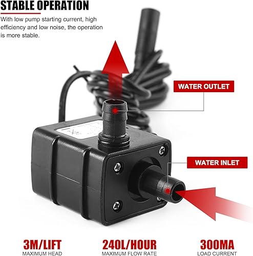 Miniatura 3 de Bomba solar de 12 voltios, bomba de agua para acuario, bomba sumergible sin escobillas Dc12v 240lH, ultra silenciosa, bomba de motor sin escobillas,