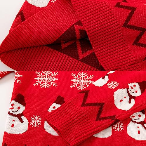 Ugly Christmas Sweater Kids Girls Boys Reindeer Snowflake Knitted Xmas Holiday Pullover Sweater 2-9 Years Old4