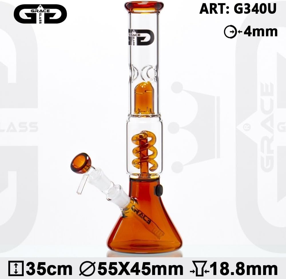 Grace Glass Spiral Percolator Bong - G340U