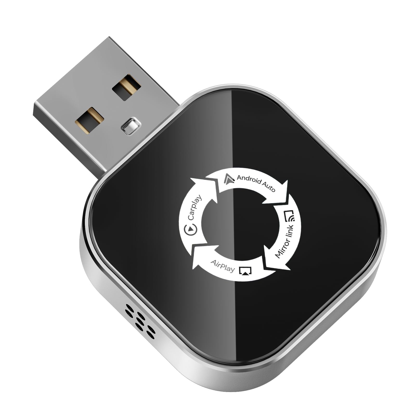 Photo 1 of LOKIPILEY 4-in-1 Wireless CarPlay Adapter for Apple CarPlay & Android Auto & AirPlay & MirrorLink, 2026 Upgraded Screen Mirroring Mini USB Adapter with Type-C Extension, Low Latency, Plug & Play