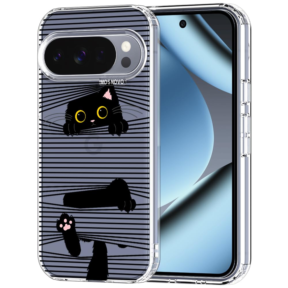 MOSNOVO Case for Google Pixel 9 & Pixel 9 Pro, [Buffertech 6.6ft Military-Grade Drop Protection] [Anti Peel Off Tech] Clear TPU Bumper Phone Case Cover Design - Great Wave — view 124