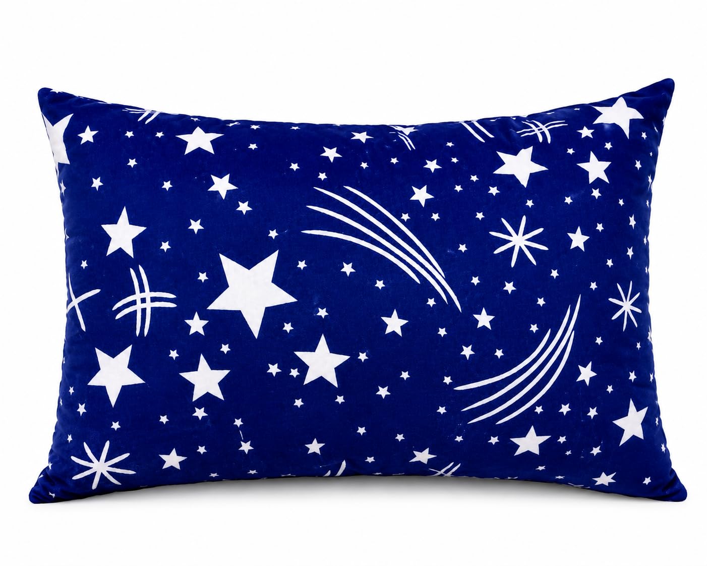Microfibre Sleeping Pillow Blue Star Print, Pack of 1 | Soft Microfibre Fill, Star Print Design, Navy Blue Colour, Bedroom Decor, Rectangular Shape-image-48
