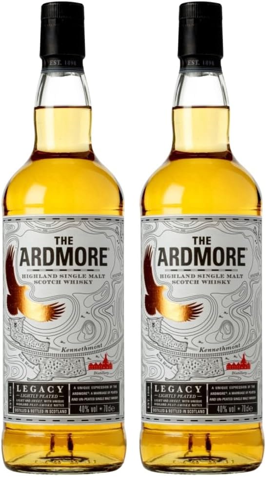 Ardmore the Ardmore Legacy | Highland Single Malt Scotch Whisky | mit Geschenkverpackung | 40% Vol | 700ml Einzelflasche | In verschiedenen Varianten erhältlich (Packung mit 2)
