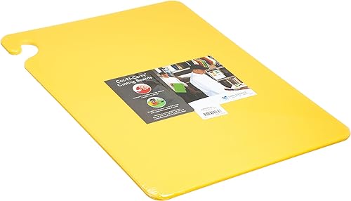 Miniatura 3 de San Jamar CB152012YL Tabla de cortar amarilla de 20 pulgadas de ancho x 15 pulgadas de alto x 12 pulgadas de profundidad, color amarillo