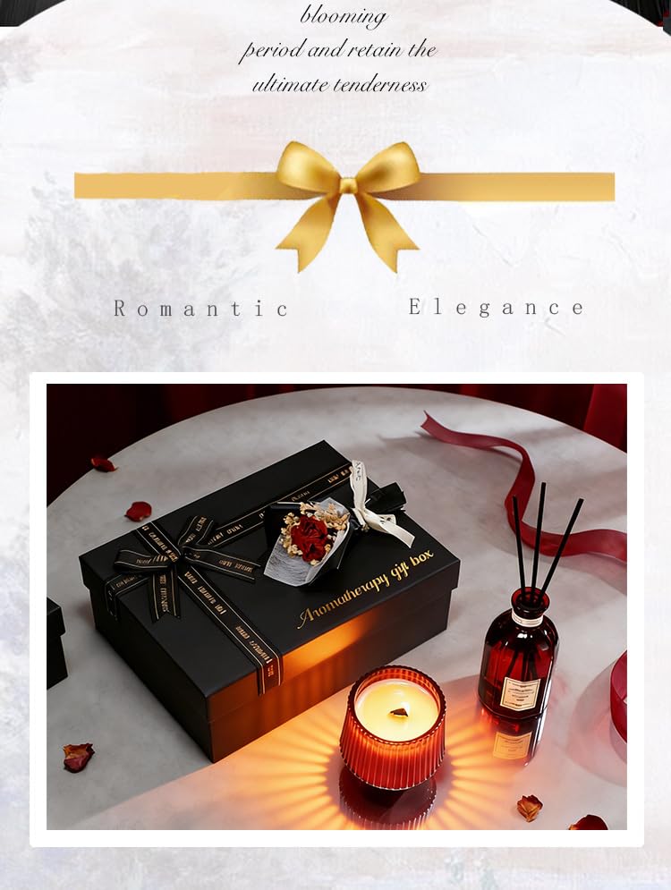 Aromatherapie-Geschenk-Set, Duftkerze & Schilfrohr-Diffusor, Heimduft-Set, Luxus-Spa-Selbstpflege-Geschenkbox für Frauen, perfektes Geschenk zum Geburtstag, Jahrestag, Valentinstag für sie