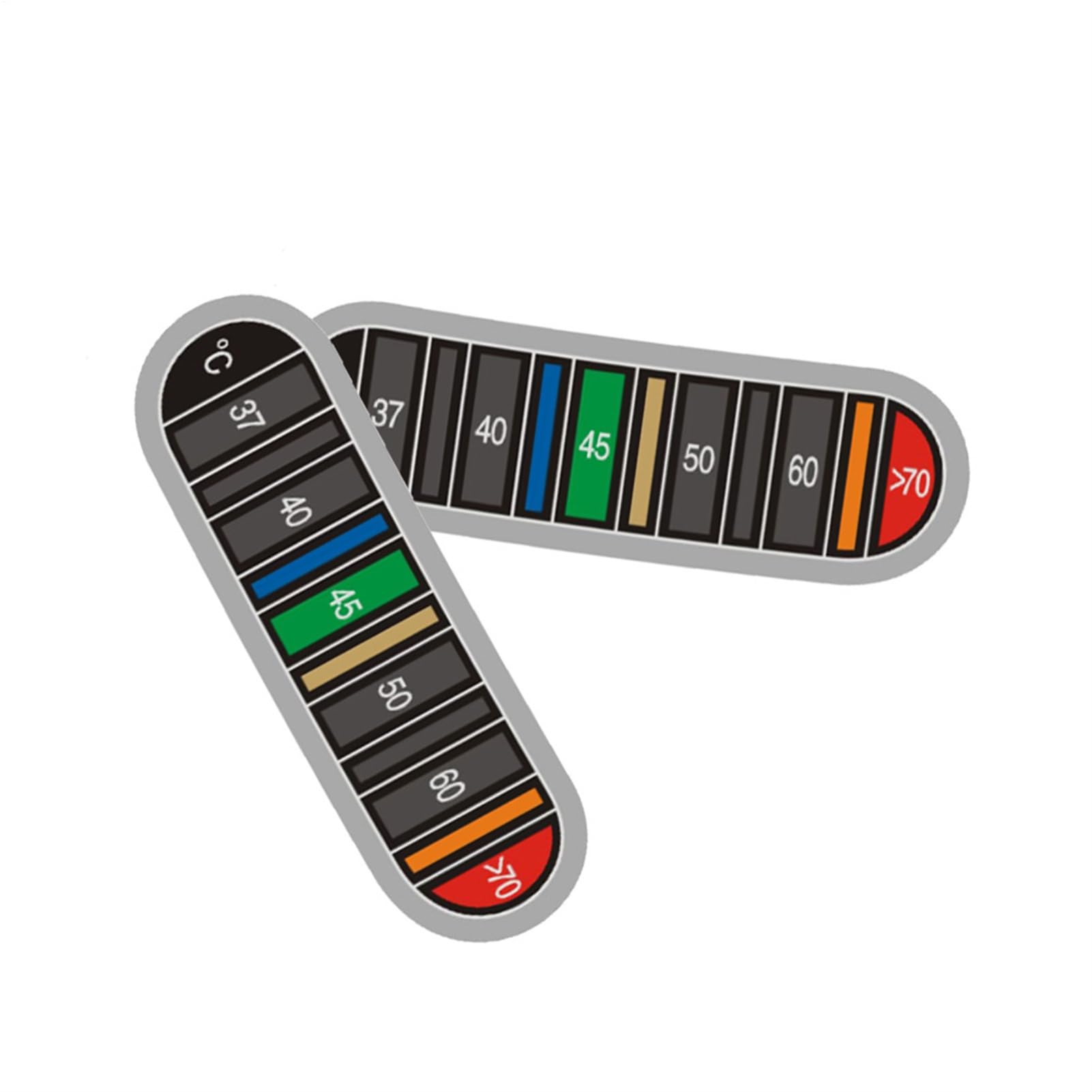 Liquid Crystal Thermometer Strip Set, Temperature Indicator Stickers for Bottles, Easy Read Adhesive Display for Coffee Cups, Fermentation, Brewing, Beverages, 2.34x0.74 Inches