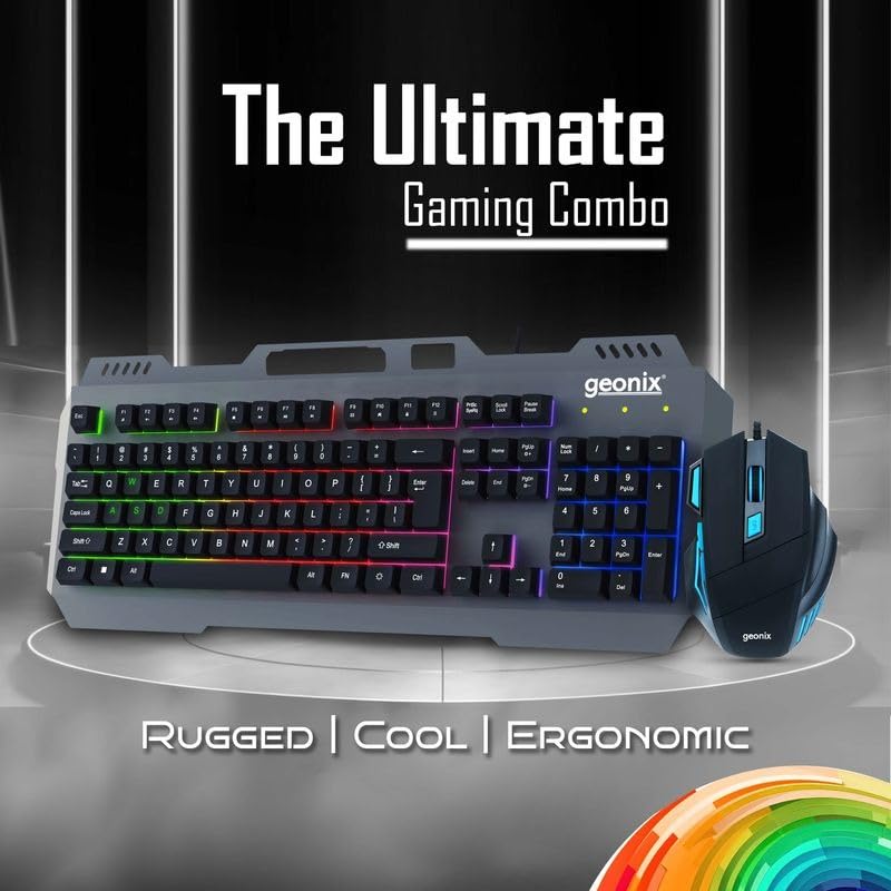 Image of Cruiser CX1 Wired Keyboard and Mouse Gaming Combo with Stunning ARGB Lights, Durable Aluminium Chassis Keyboard, Upto 3600 DPI, PVC Cable, Advanced Censor (Black)