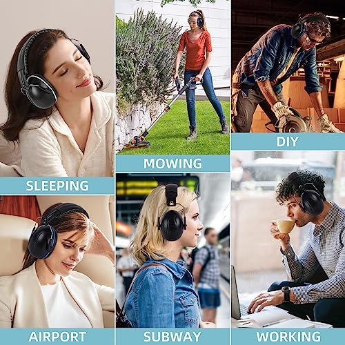 Noise Cancelling Ear muffs for Shooting Ear Protection, SNR 35dB Noise Reduction Headphones for Adult Kids Autism, Adjustable Sound proof Hearing Protection for Shooting Mowing Construction(Blue) - Image 8
