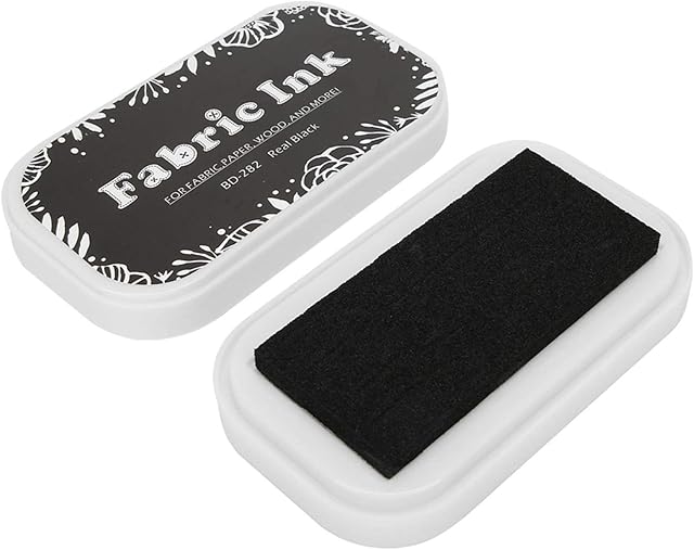 Colored Ink Pad, Retro Sponge Colored Ink Pad Fingerprint Ink Pad Set for Rubber Stamps Partner Card Making DIY Scrapbooking(Black)