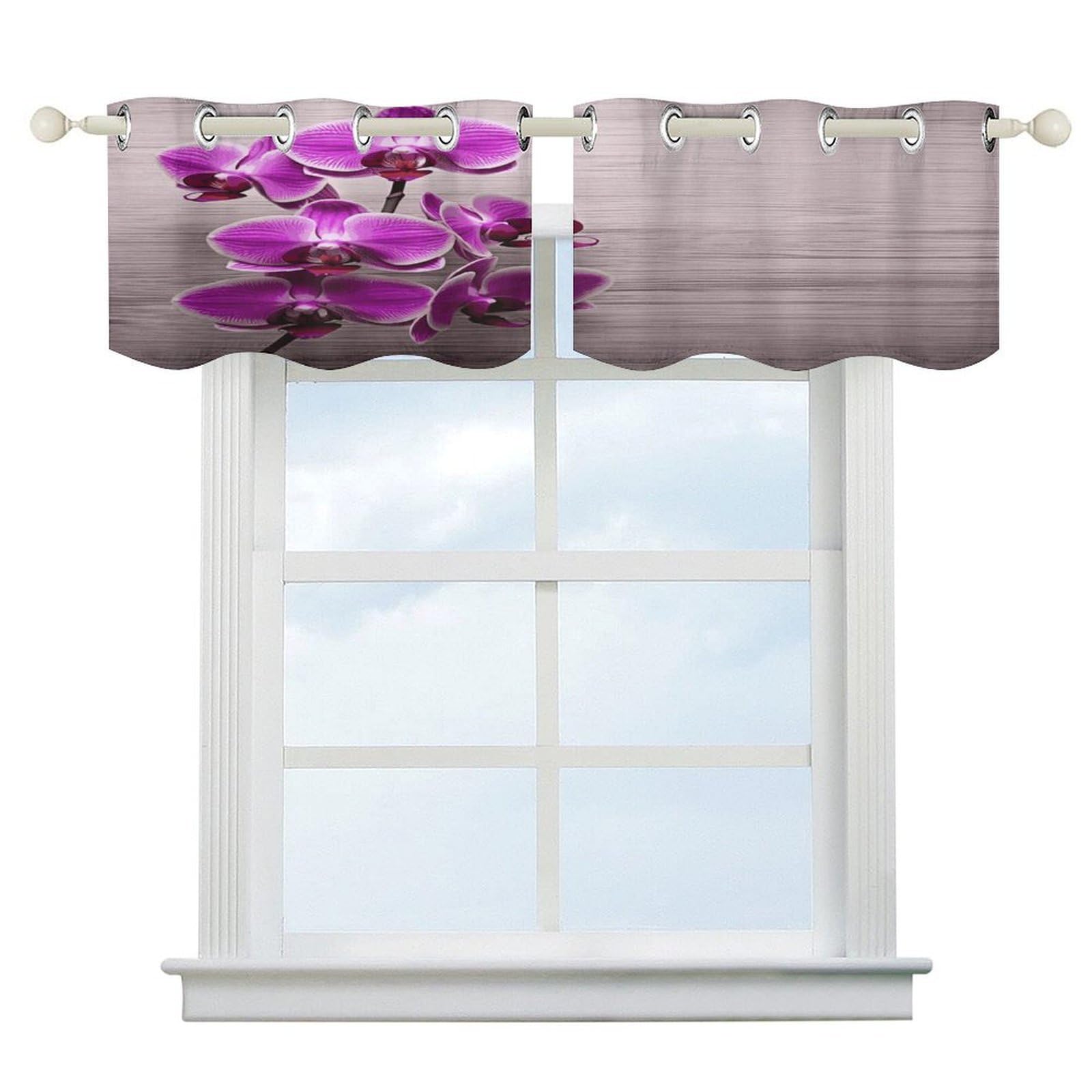Fekiloot Style Orchid Short Curtains Valance Curtain