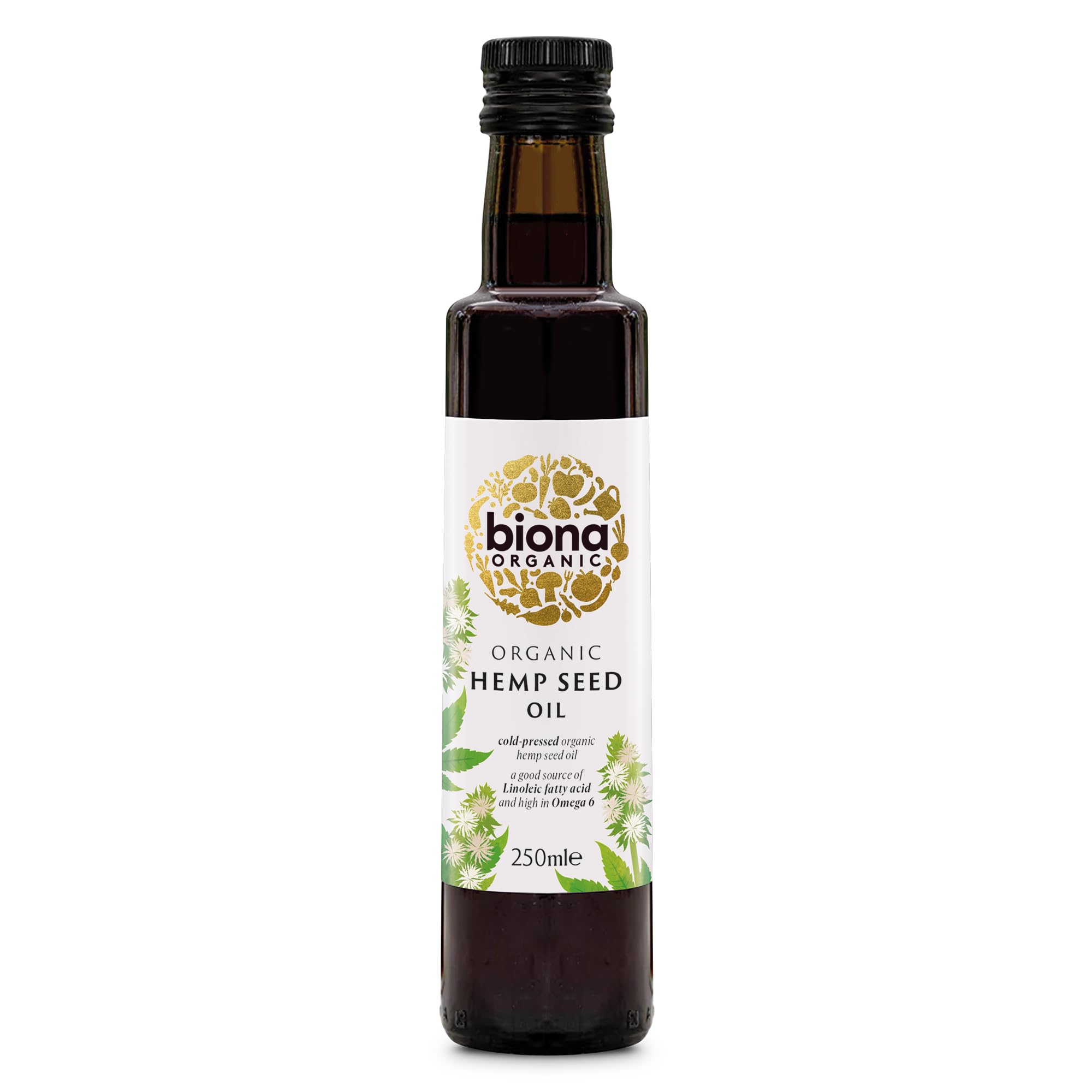 Biona Organic Hemp Seed Oil 250ml - Cold-pressed & Unrefined - Source of Omega 3, Omega 6 & Vitamin D - Ideal for Soups, Salads & Hair, Skin & Nail Health - Non GMO, VeganEU Organic