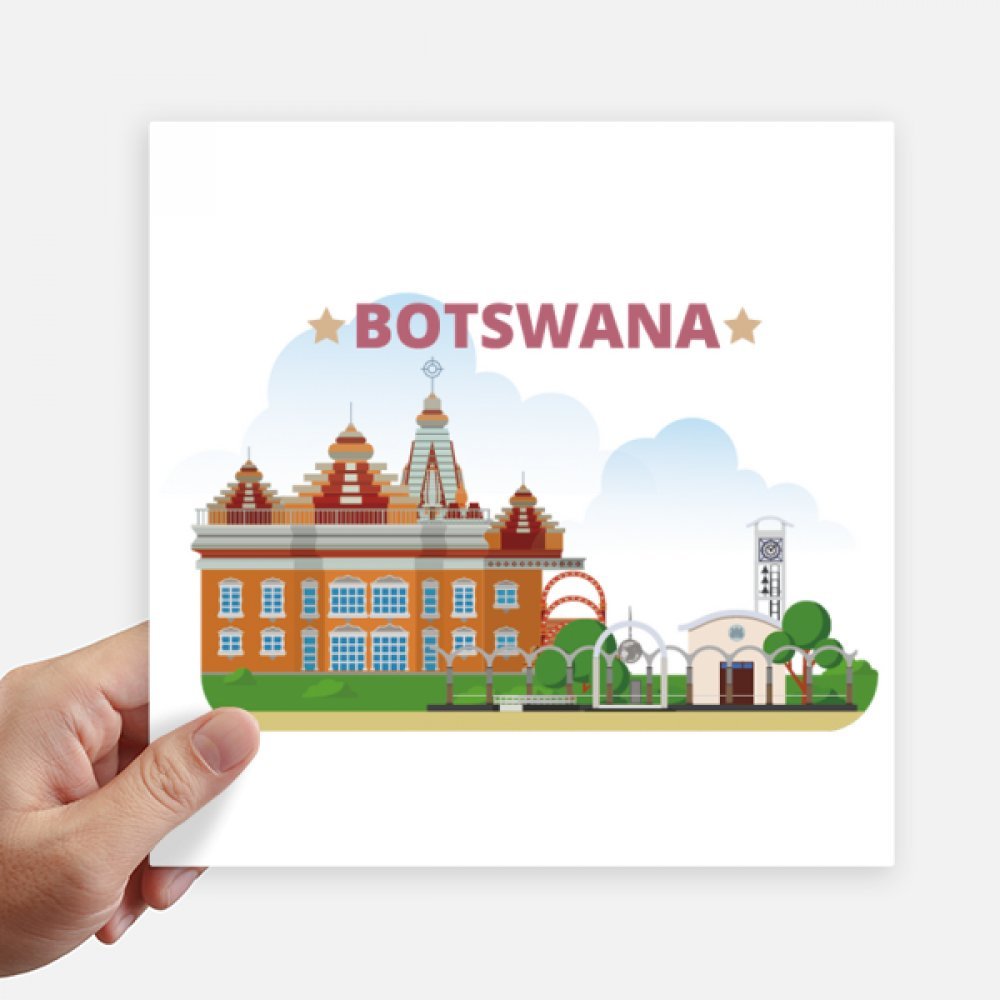 Autocollant Botswana 20x20 cm décalque multicolore PC portable et mur