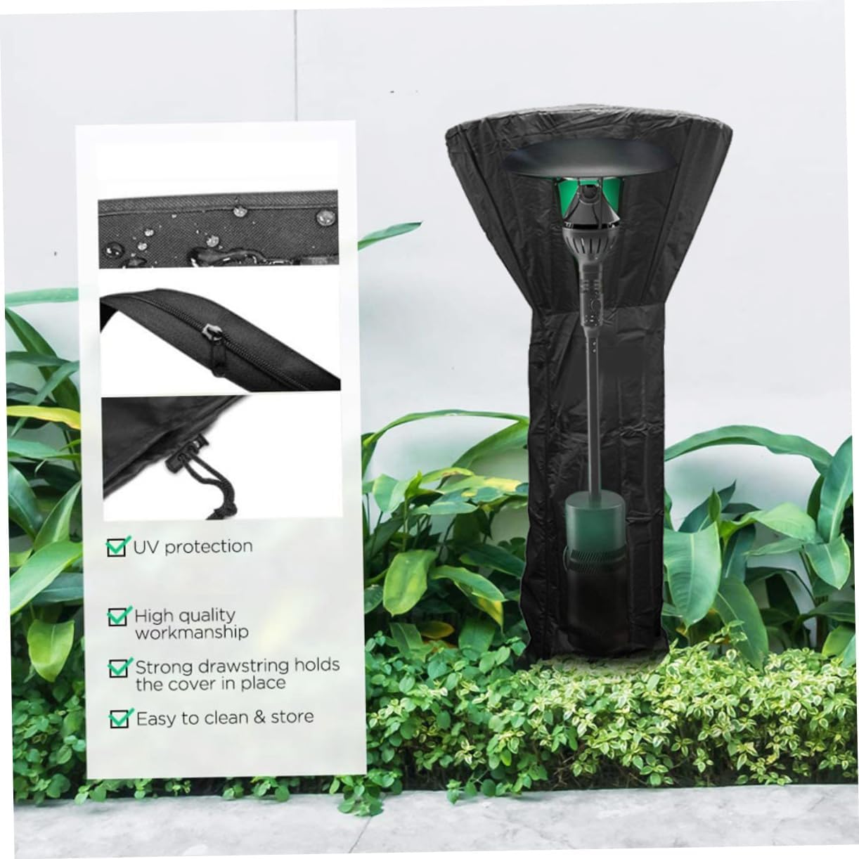 YARNOW Patio Heater Cover Dustproof Sunproof Easy to Use Traditional Open Close