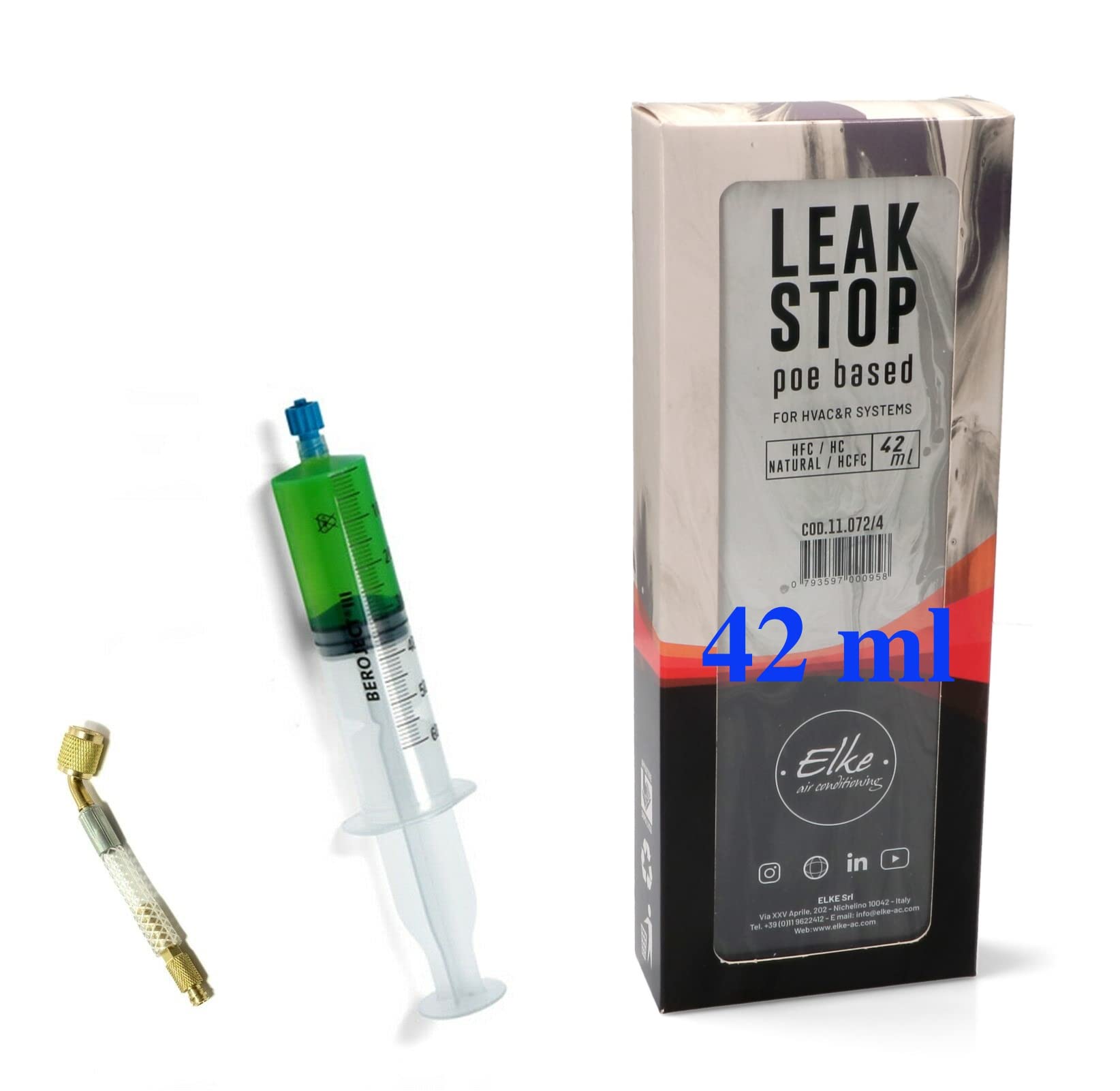 TURAFALLE 42ml CLIMATIZZATORE BLOCCA PERDITE GAS R134A R407C R22 R404A R600 R410 con beccuccio e valvolina spillo 1/4"