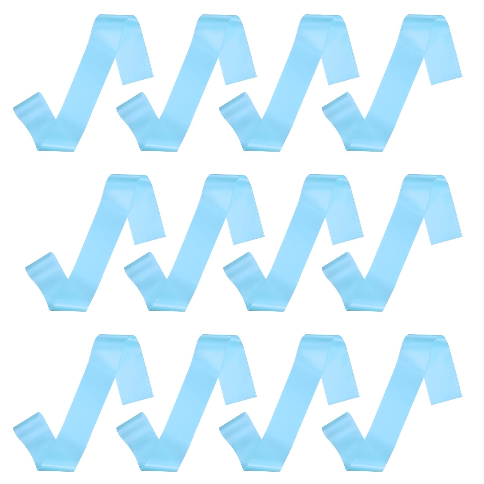 sourcing map 12 Pcs Blank Satin Sash, 71" x 4.7" Pageant Sash Plain Senior Party Decorations for Women Bride Birthday Wedding Graduation DIY Custom Light Blue