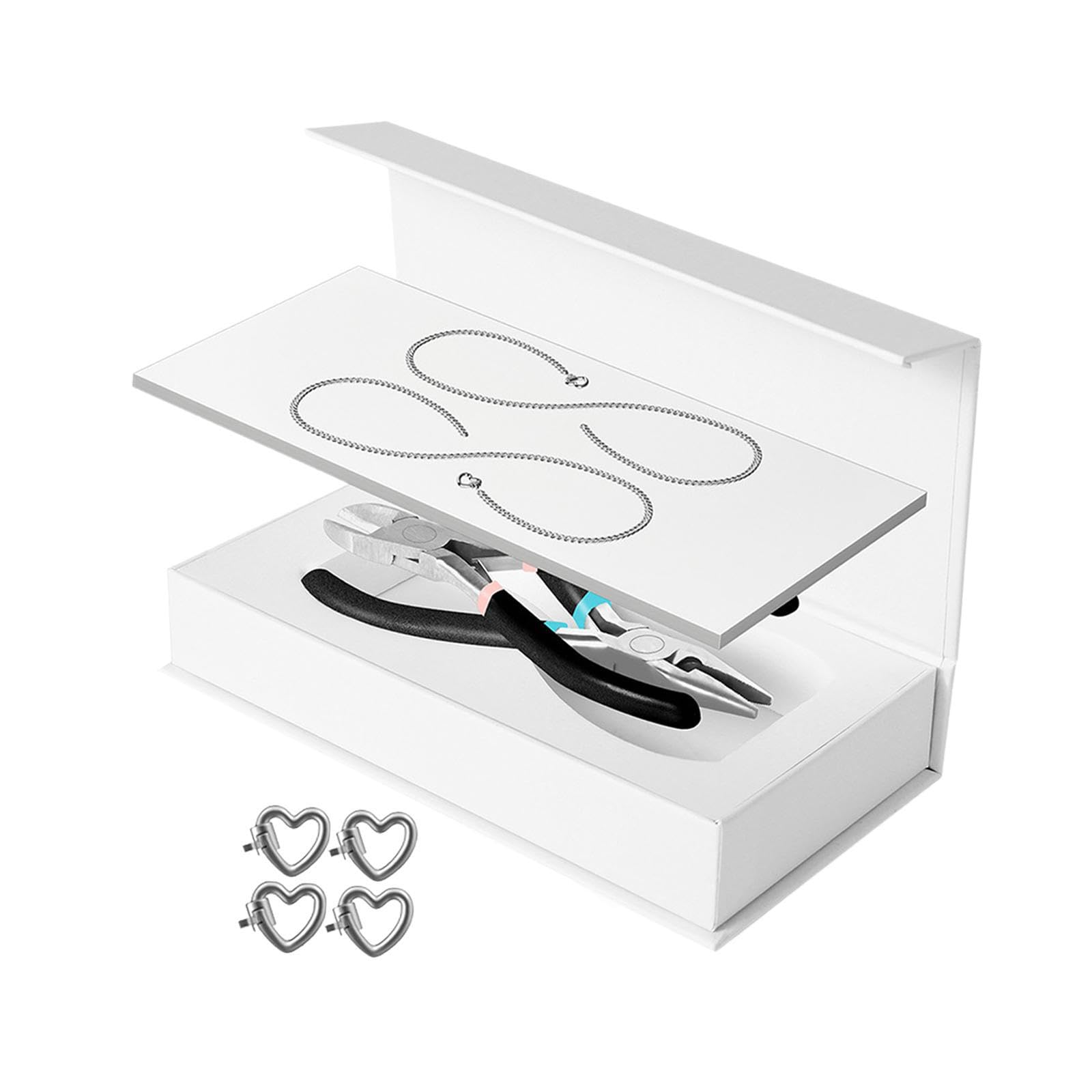 Set di braccialetti permanenti per coppie, kit per la creazione di gioielli, serate romantiche, anniversari, idea regalo premurosa, kit per, 1 paio argento, Lunghezza della catena: 23 cm