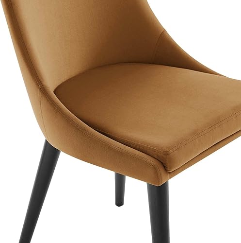 Miniatura 8 de Modway Viscount Performance Silla de comedor de terciopelo con acabado coñac EEI-5009-COG