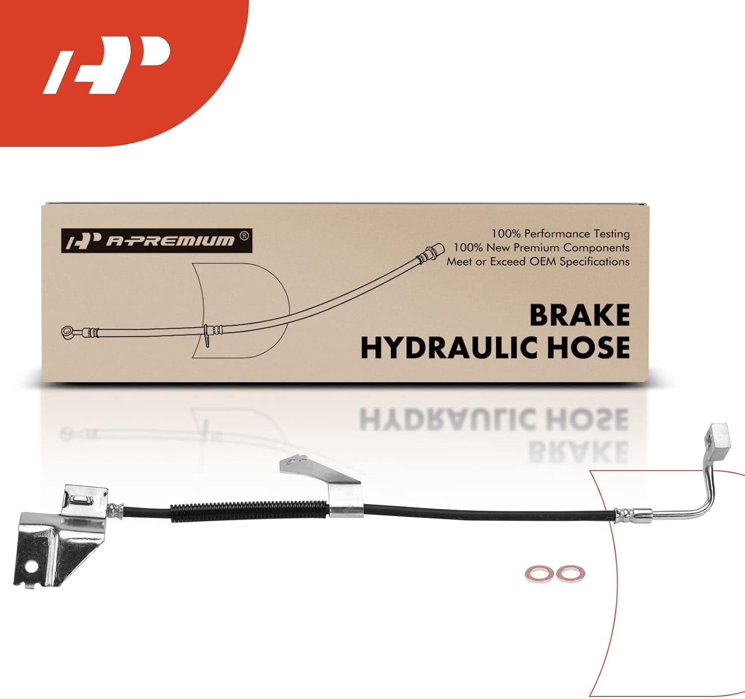 A-Premium Front Driver Brake Hydraulic Hose Compatible with Ford Models - F-150 1997-2001, F-250 1997-1999, Expedition 1997-1998, RWD Models Only