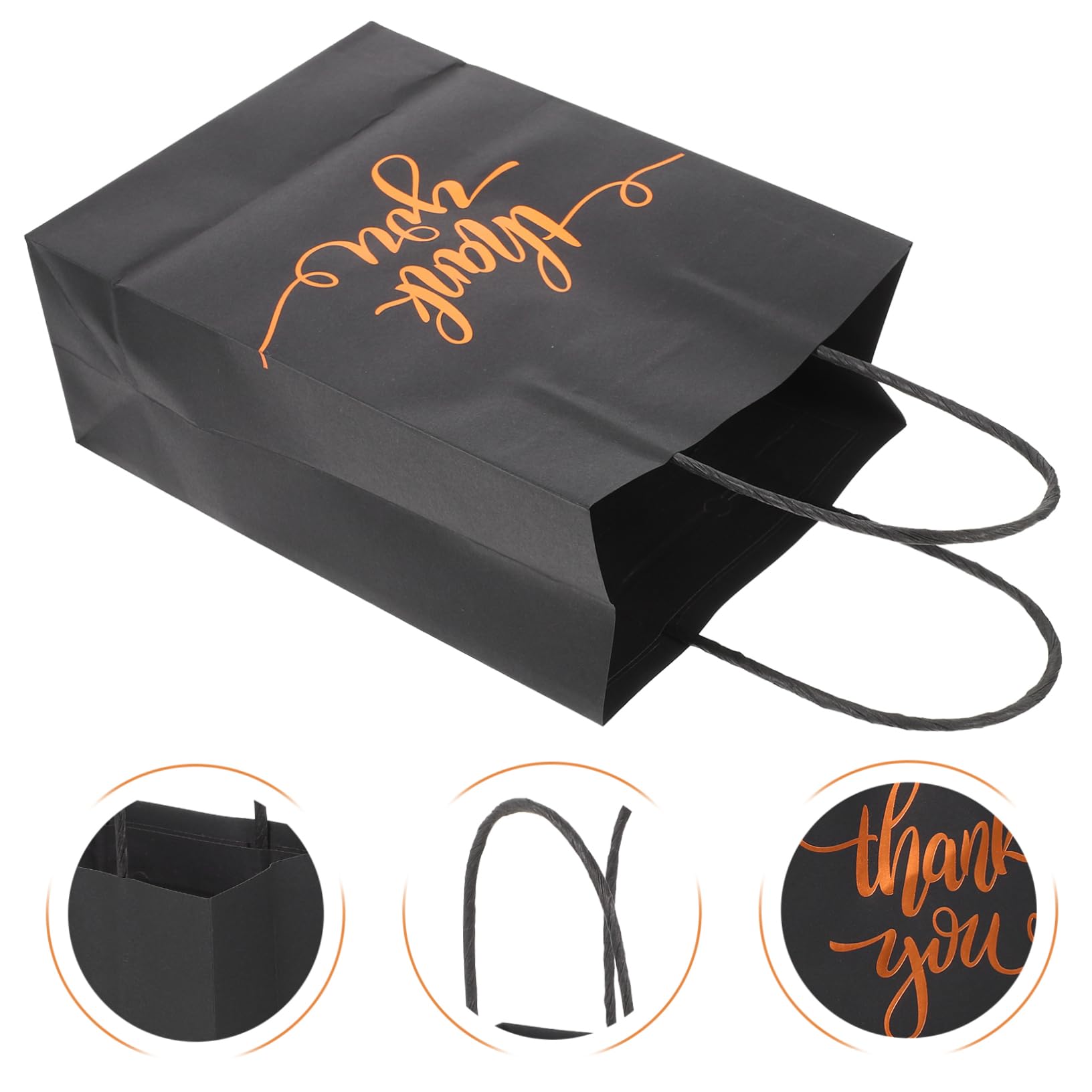 Uonlytech 4 Ensembles Sac En Papier Kraft Noir Sacs De Butin Pour L'anniversaire Des Enfants Papier Noir 25 Pièces * 4