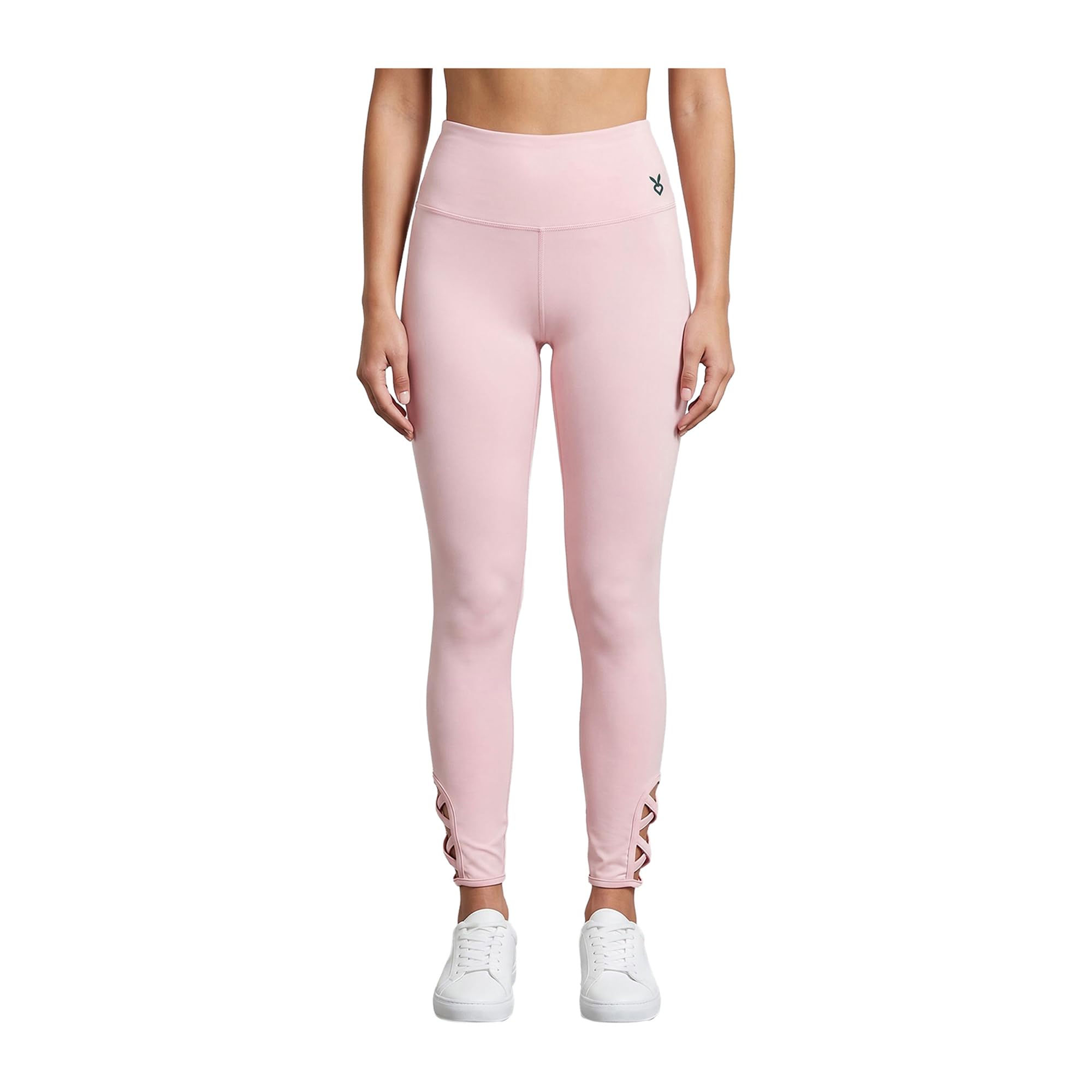 Women's Skinny Fit Seamless Compression High-Waist Ankle Strap Seamless Leggings, Pink, M-image-19