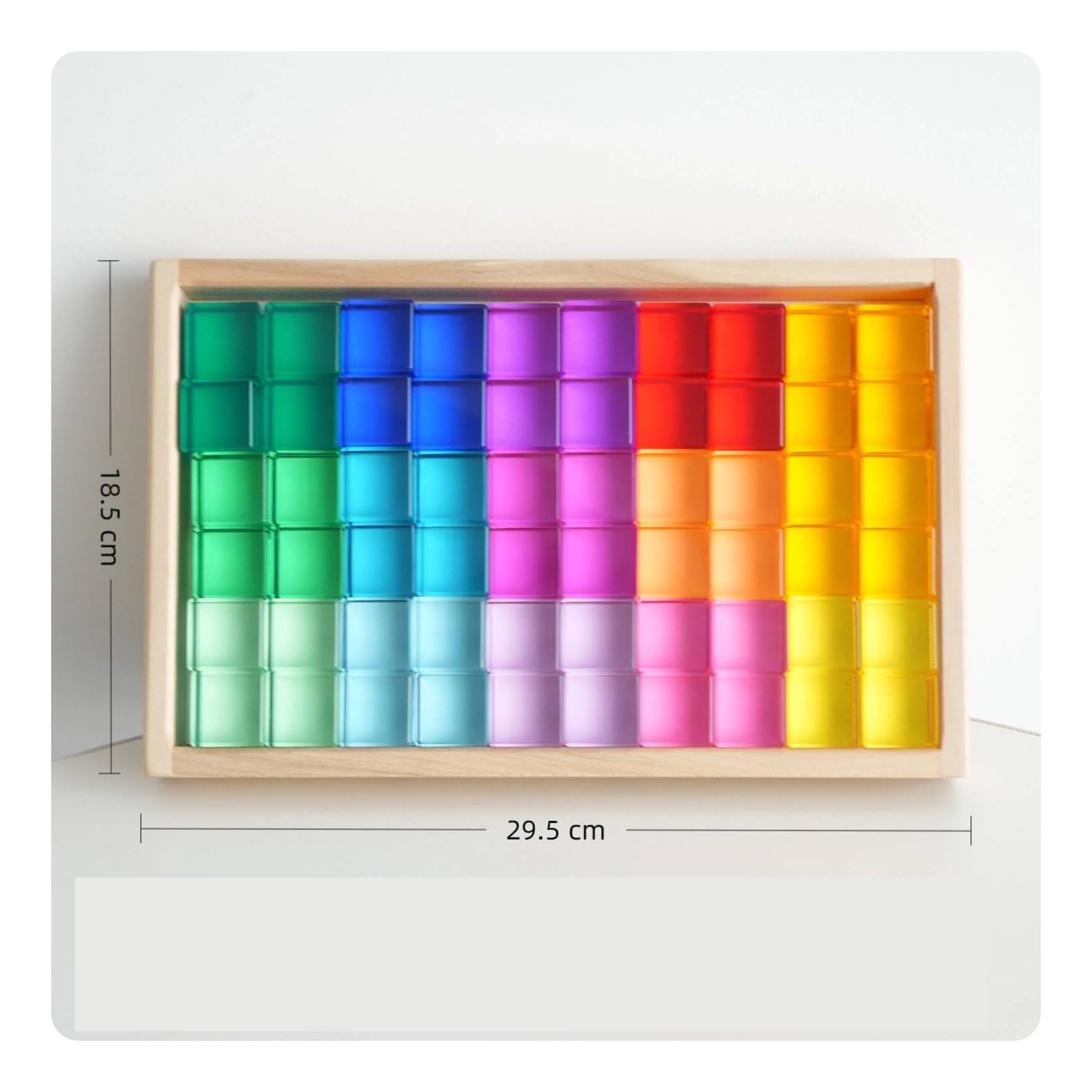 Children Sensory Blocks Set Didattico con Blocchi Sensoriali Tavola Cromatica Pannello Trasparente Gioco di Confronti in Acrilico E Legno Adatto a