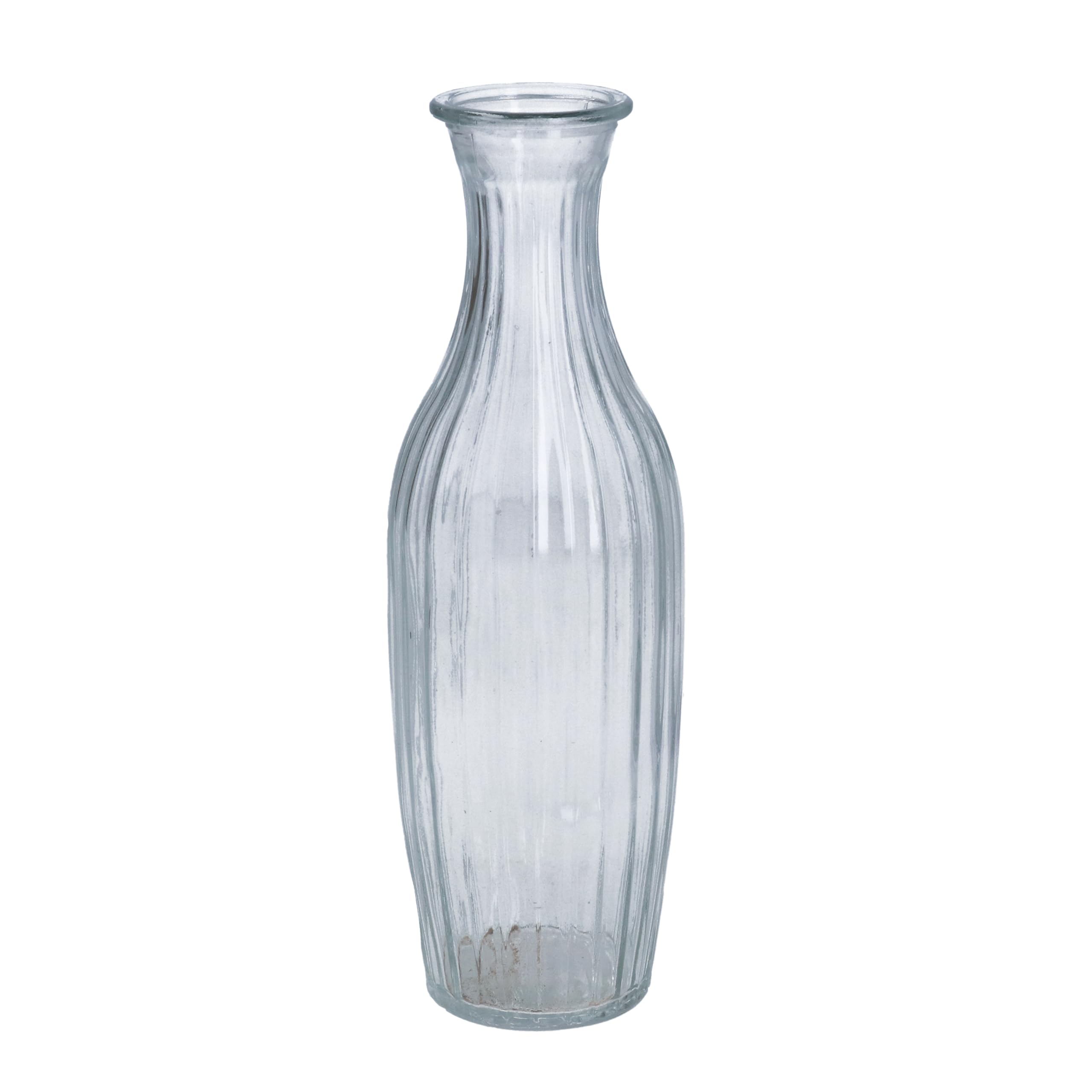 Gisela Graham Clear Ribbed Glass Bud Vase, 23Cm Height