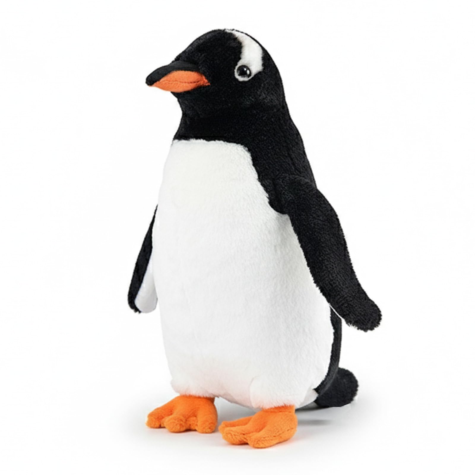 PuffPurrs Lifelike Gentoo Penguin Toy, Realistic White Crown Teddy Stuffed Animal, Cute Long-Tailed Penguin Pillow Toy Gift