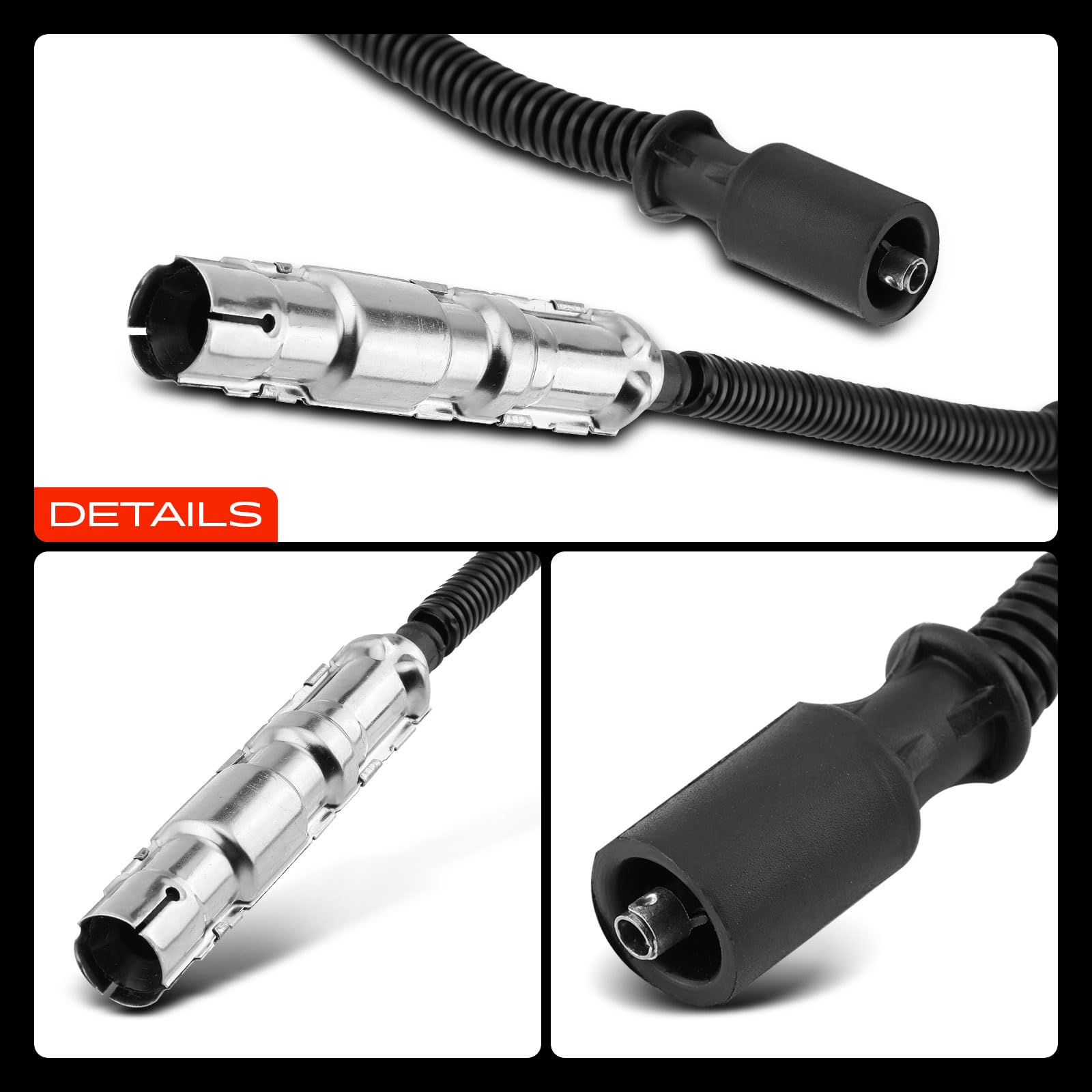 Frankberg 12 cables de encendido 1121500118 | Compatible con: Autobús Vito W639, Viano W639, Clase C W202, CLK C208, Clase E Modelo T S210, Clase M W163