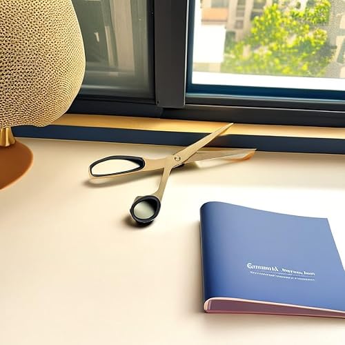 Miniatura 2 de Tijeras doradas simplificadas ligeras, tijeras doradas doradas y negras, para oficina y hogar