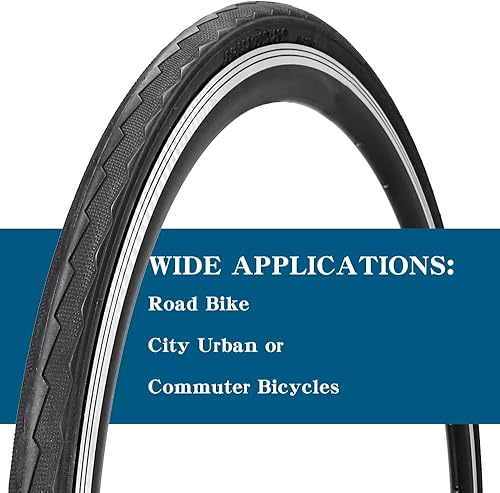 Miniatura 5 de Paquete de 2 neumáticos de bicicleta plegables 700x23C25C28C para bicicleta de carretera (700 x 28C 60TPI)