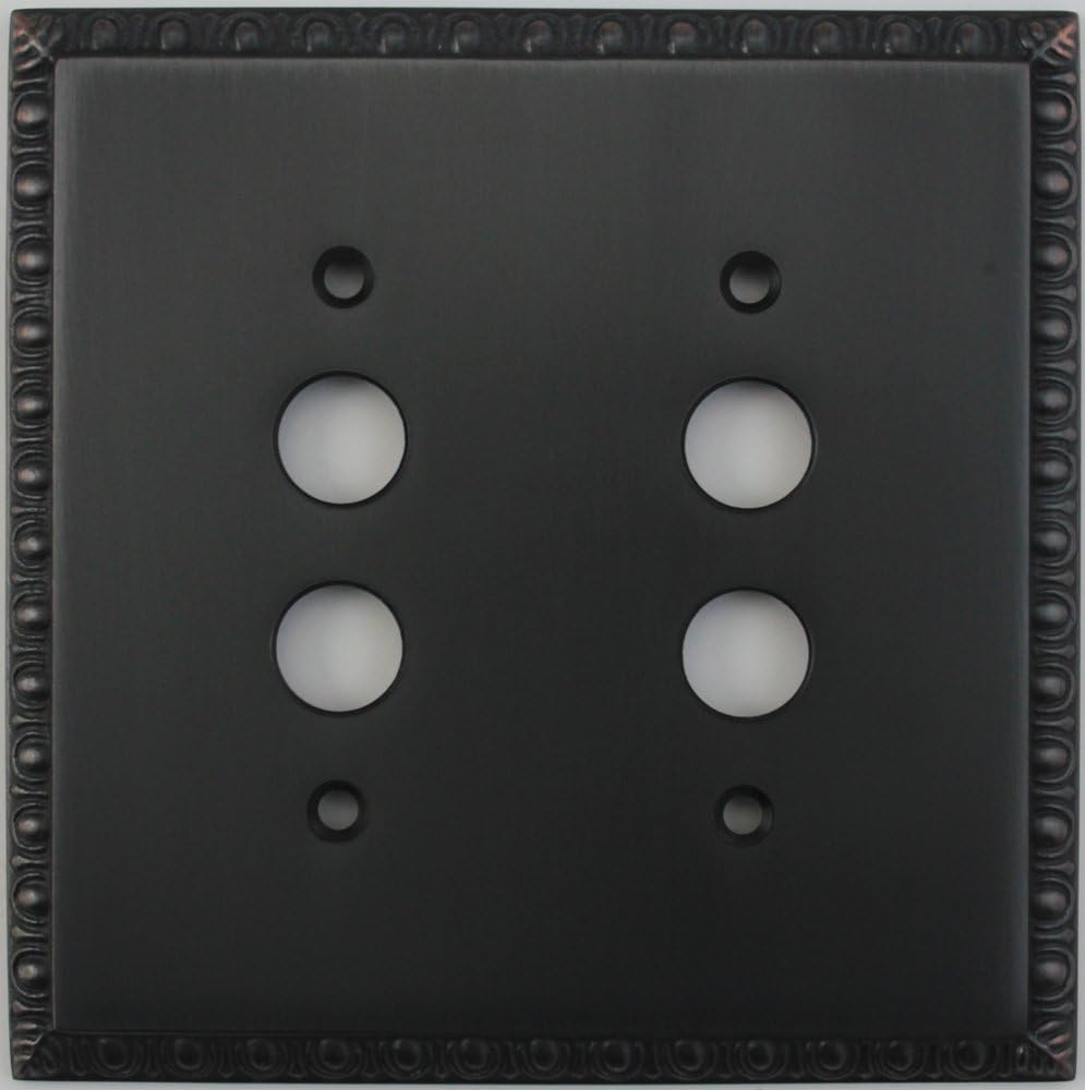 Egg & Dart Oil Rubbed Bronze 2 Gang Push Button Light Switch Plate