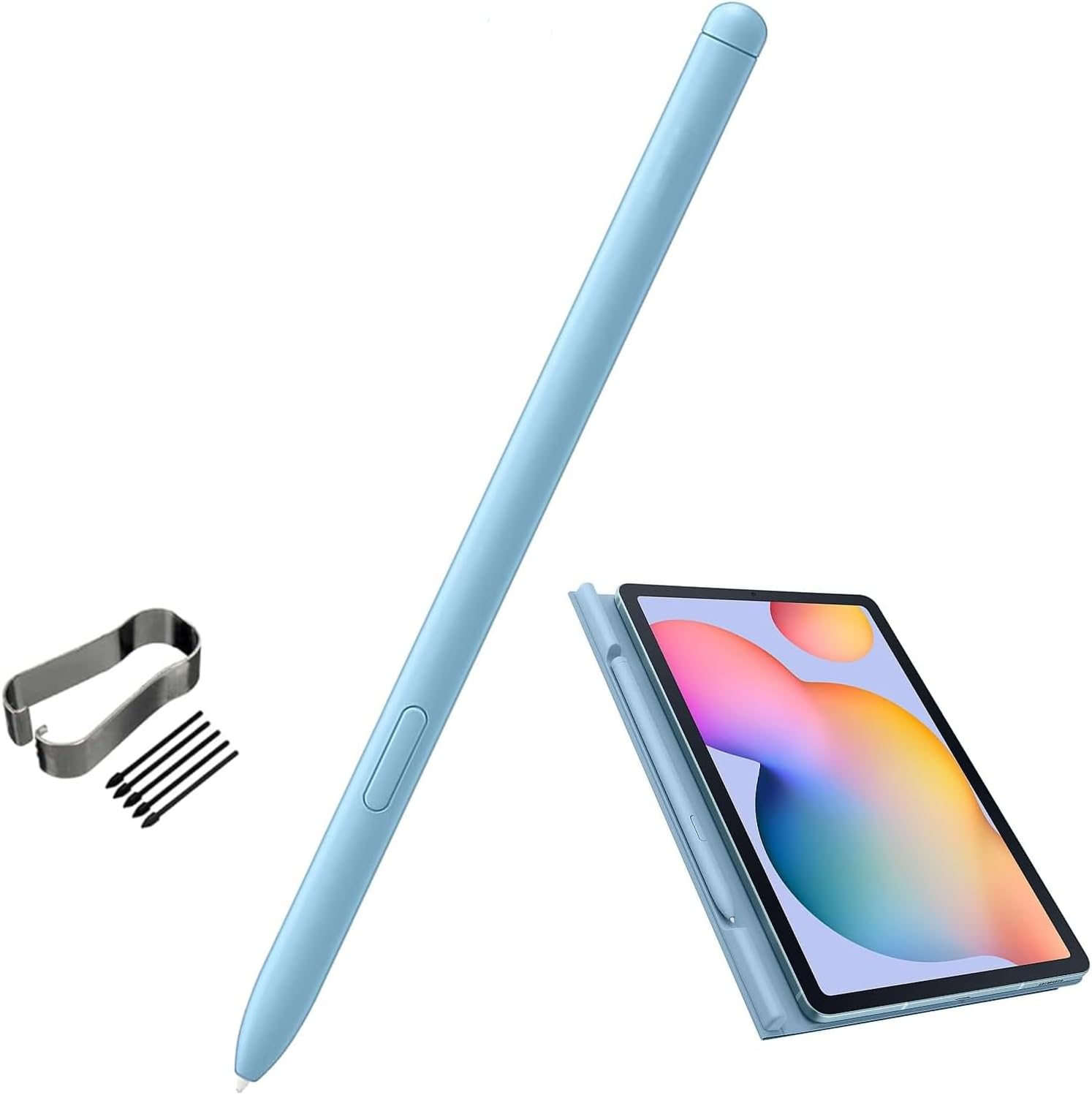 Galaxy Tab S6 Lite Pen Replacement for Samsung Galaxy Tab S6 Lite S Pen (EJ-PP610) Stylus Pen Replacement +Free 5 Tips Light Blue