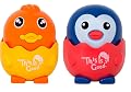 IndusBay® Set of 2, Cute Sliding Duck Car Press & Release Inertia Press Run Slide Mini Cartoon Animal Wind Up Toys for I