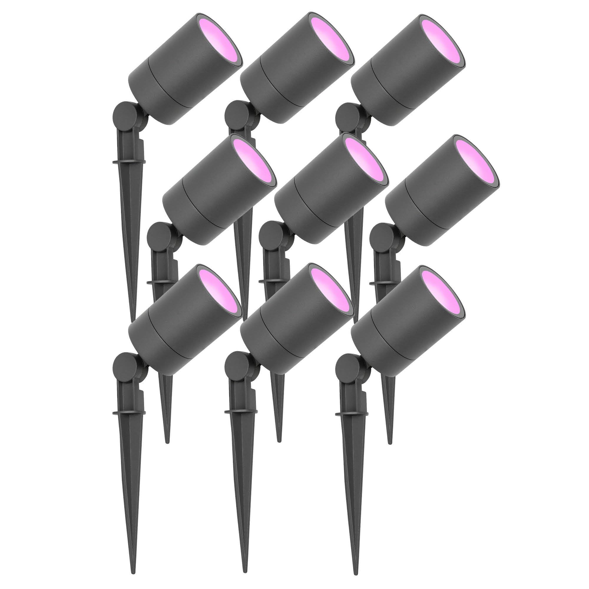 Ledvion Garden LED Lights IP65 4,9W GU10 RGB dimmable 9 Pack