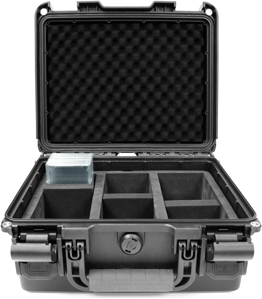 ultra pro - graded card case, reliable waterproof dustproof heavy-duty sturdy abs graded card holder for portable safe travel 100+ slabs double latch closure
