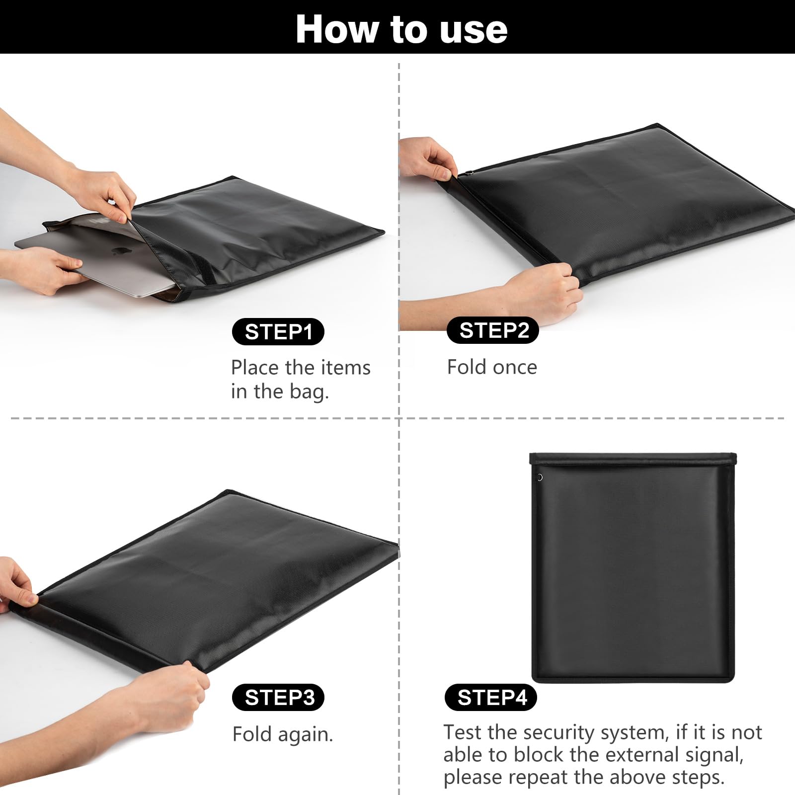 Faraday Bags - Bolsa grande Faraday para teléfonos, portátiles, tabletas y llaves de coche