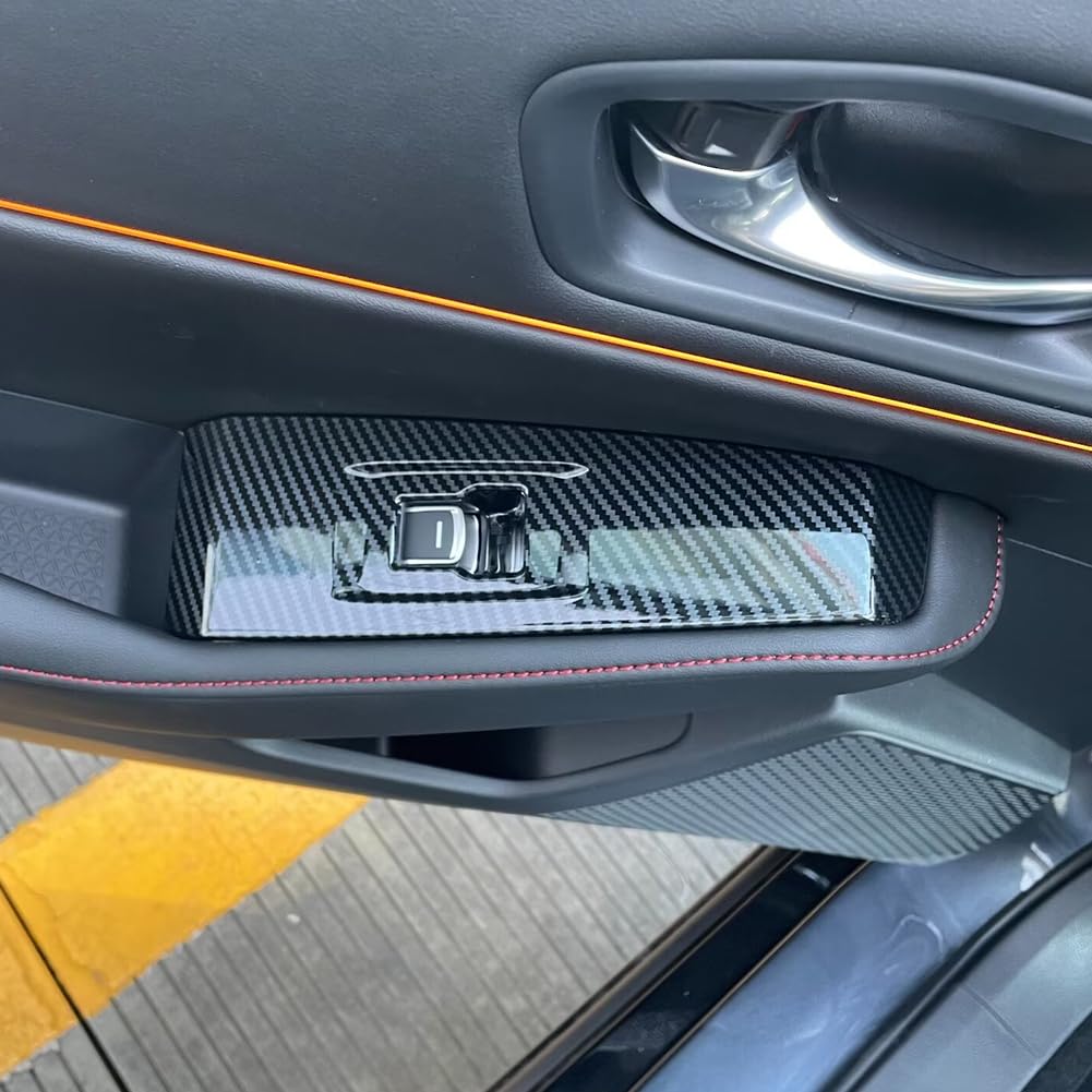 Compatible with 2023 2024 2025 Honda Accord Accessories Door Window Switch Panel Cover Window Control Button Trim for (Carbon Style No Seat Heating Buttons)